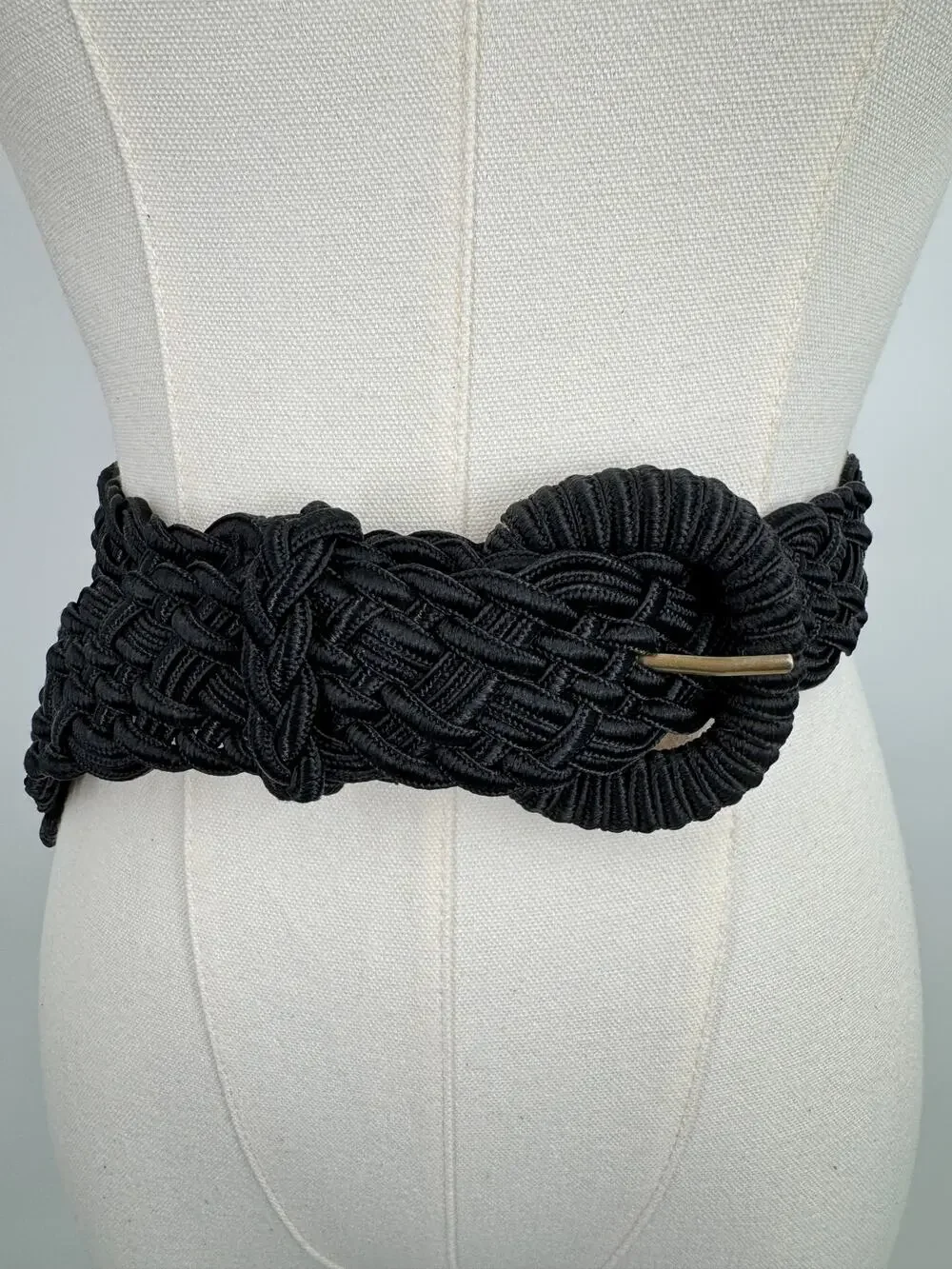 Vintage Carla Marchi belt women's M/L woven braided adjustable rayon rope 39